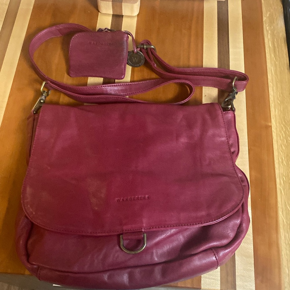 Wanderers burgundy Leather Shoulder Bag